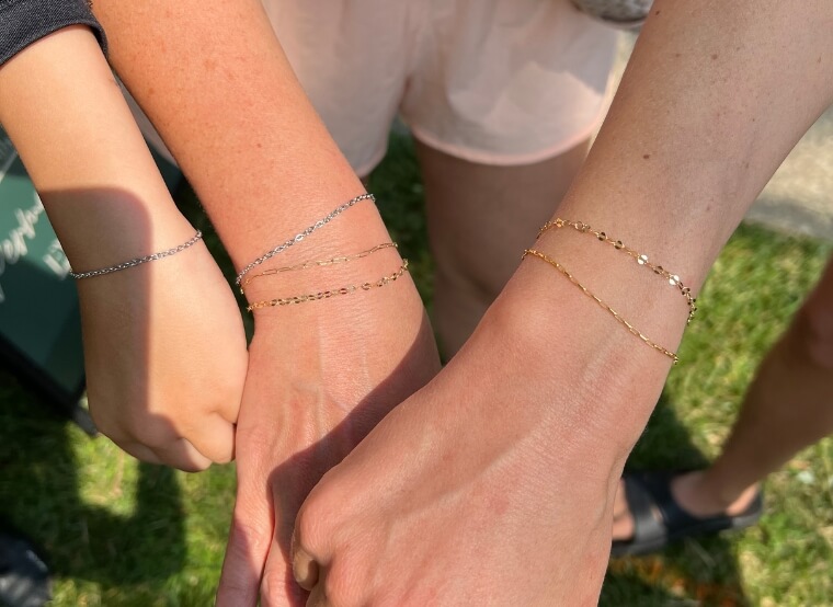 Women show bracelets
